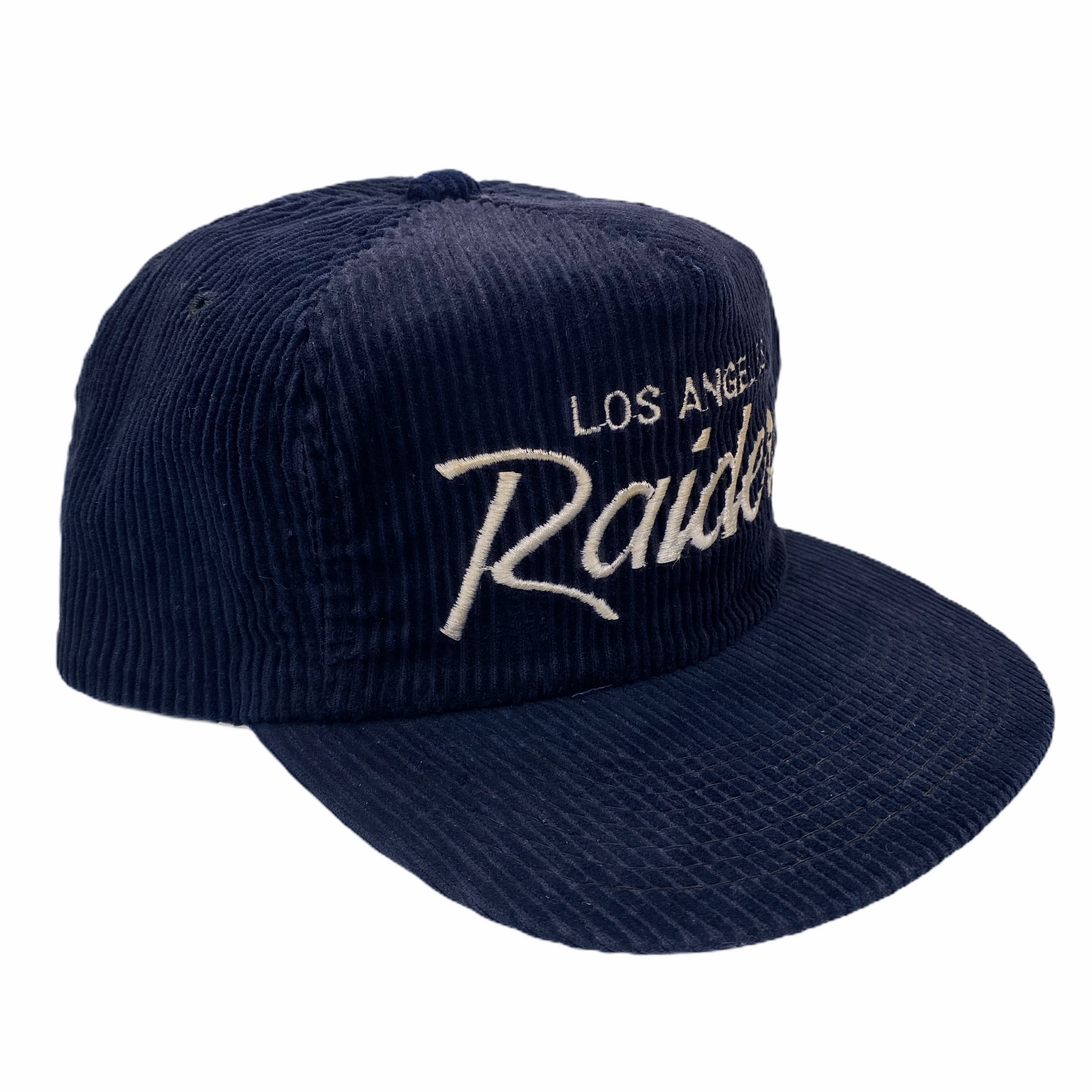 Vintage Los Angeles Raiders Sports Specialties Script Corduroy Hat