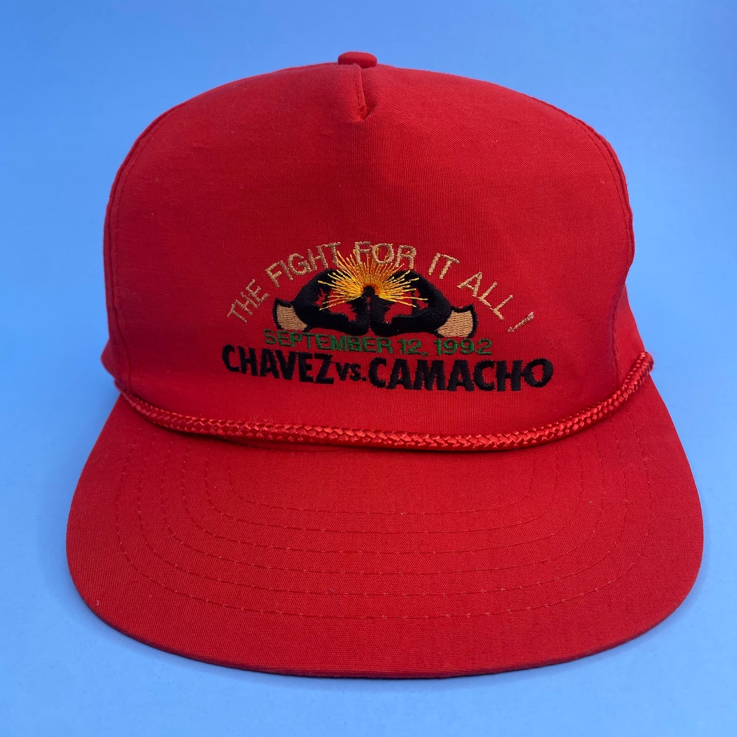 Vintage 1992 Julio Cesar Chavez vs Hector Macho Camacho Boxing Match Hat - B