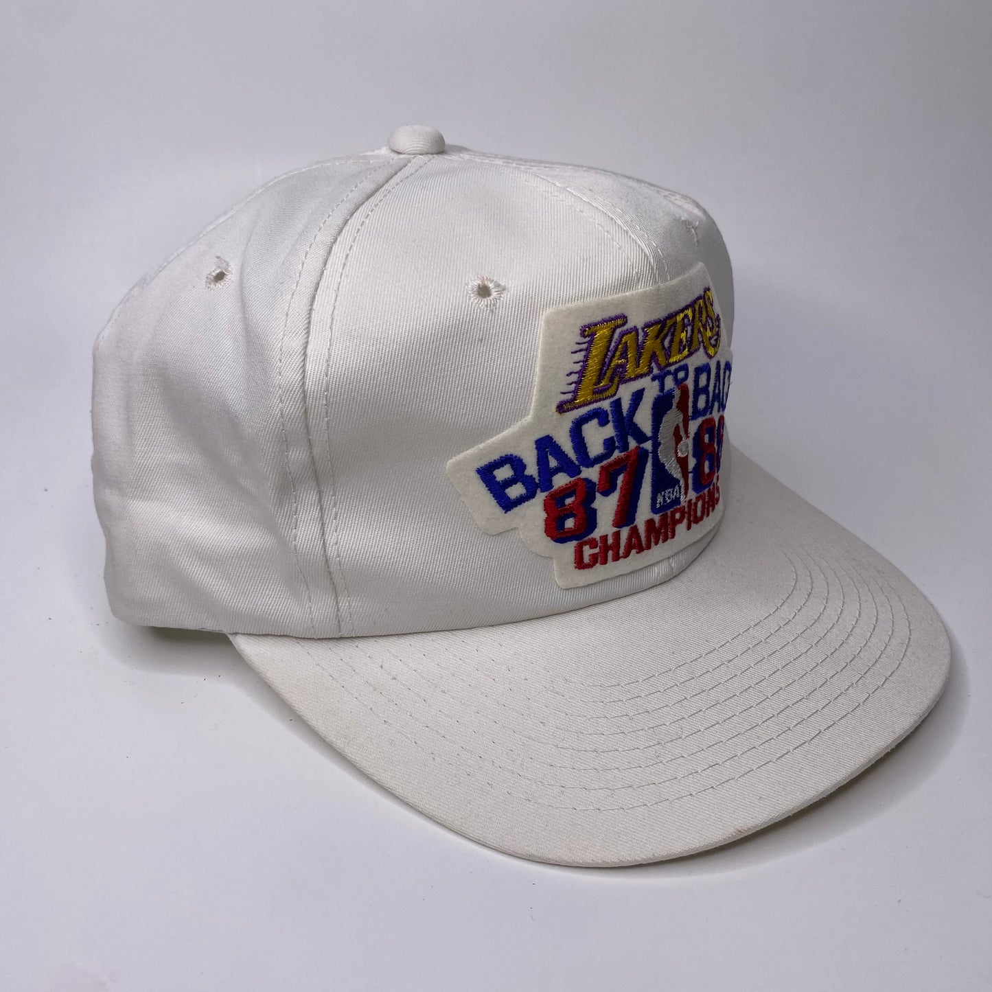 Vintage 1987-1988 Los Angeles Lakers Back to Back Champions Hat - B