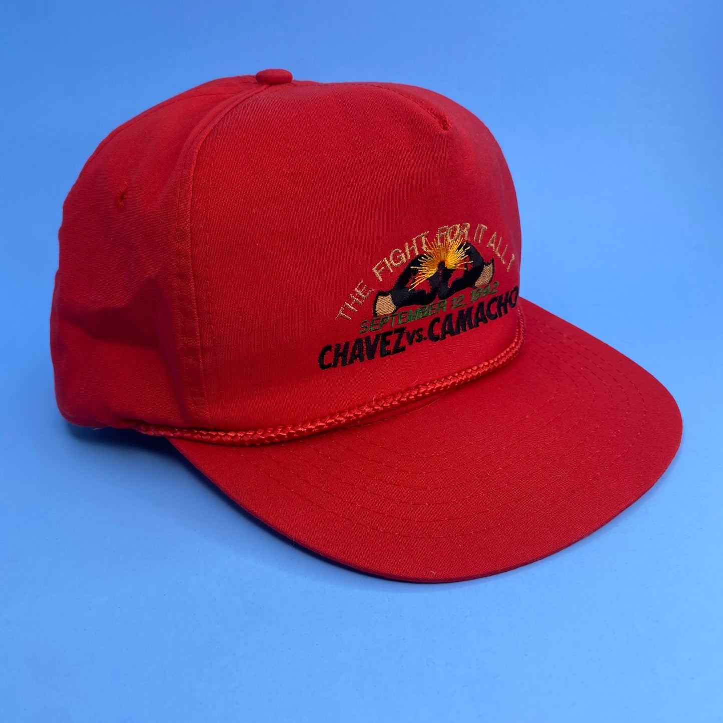 Vintage 1992 Julio Cesar Chavez vs Hector Macho Camacho Boxing Match Hat - B