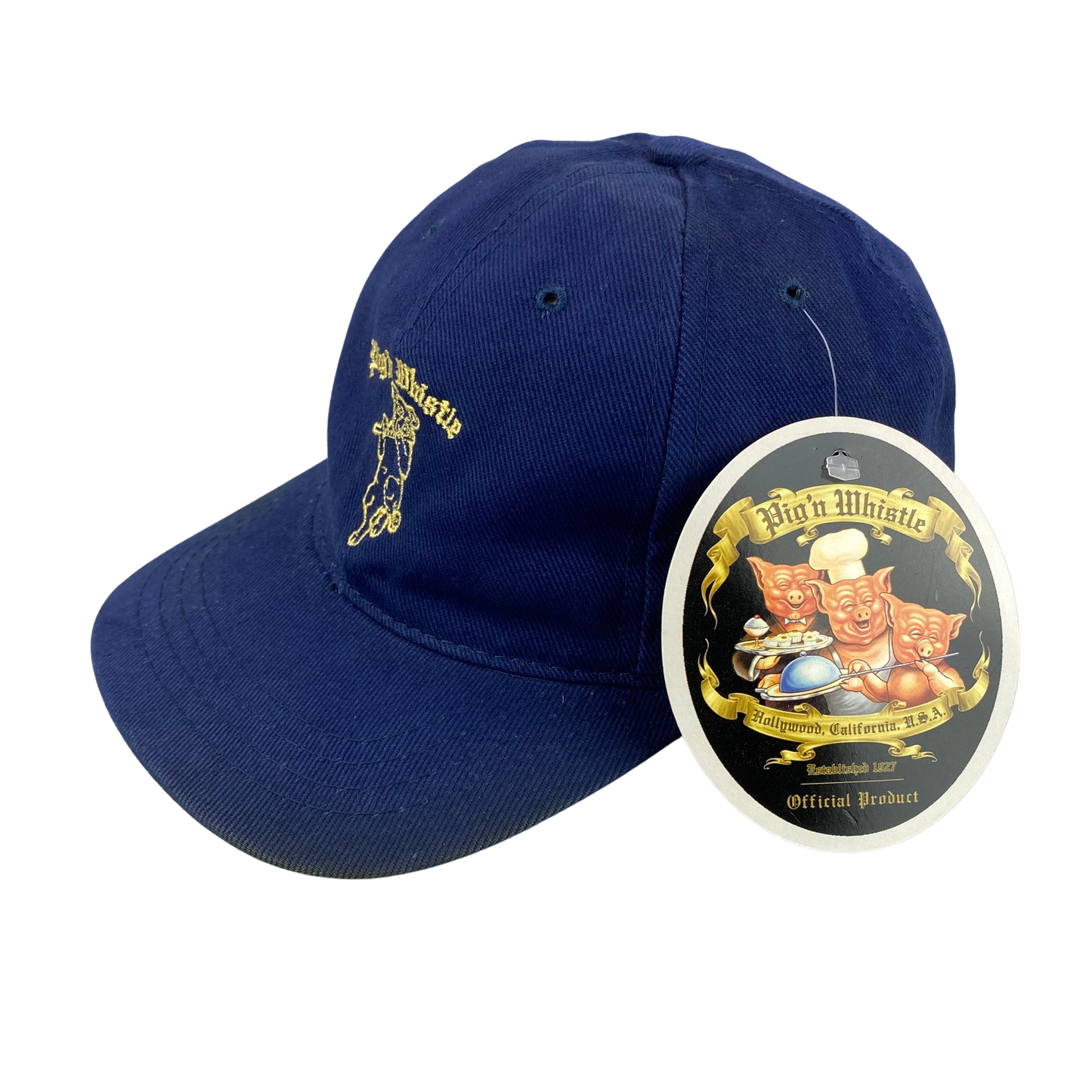 Vintage Pig N Whistle Hollywood California Hat - Navy Blue