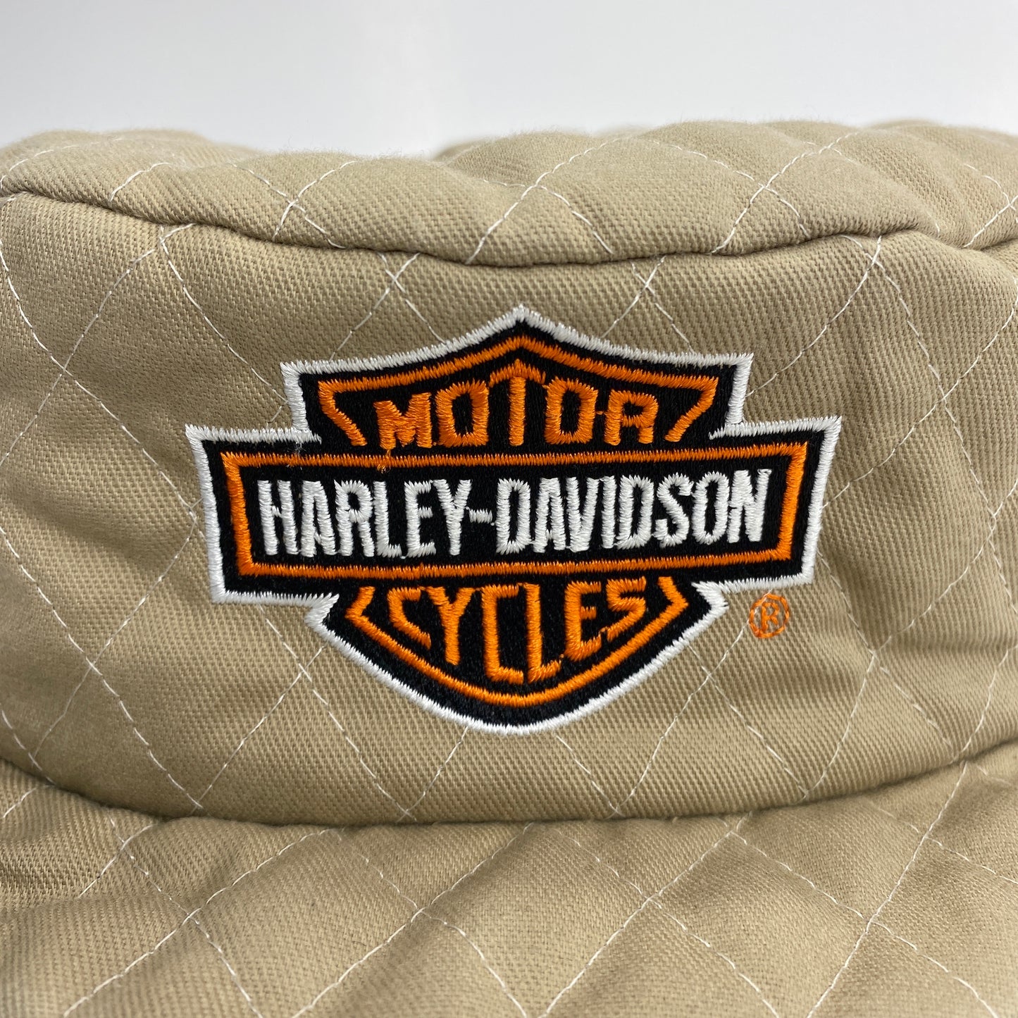 Vintage Harley Davidson Quilted Beige Hat