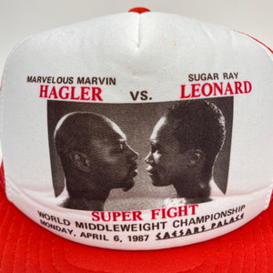 Vintage 80s “The Super Fight” - Sugar Ray Leonard vs Marvin Hagler Boxing Match Hat