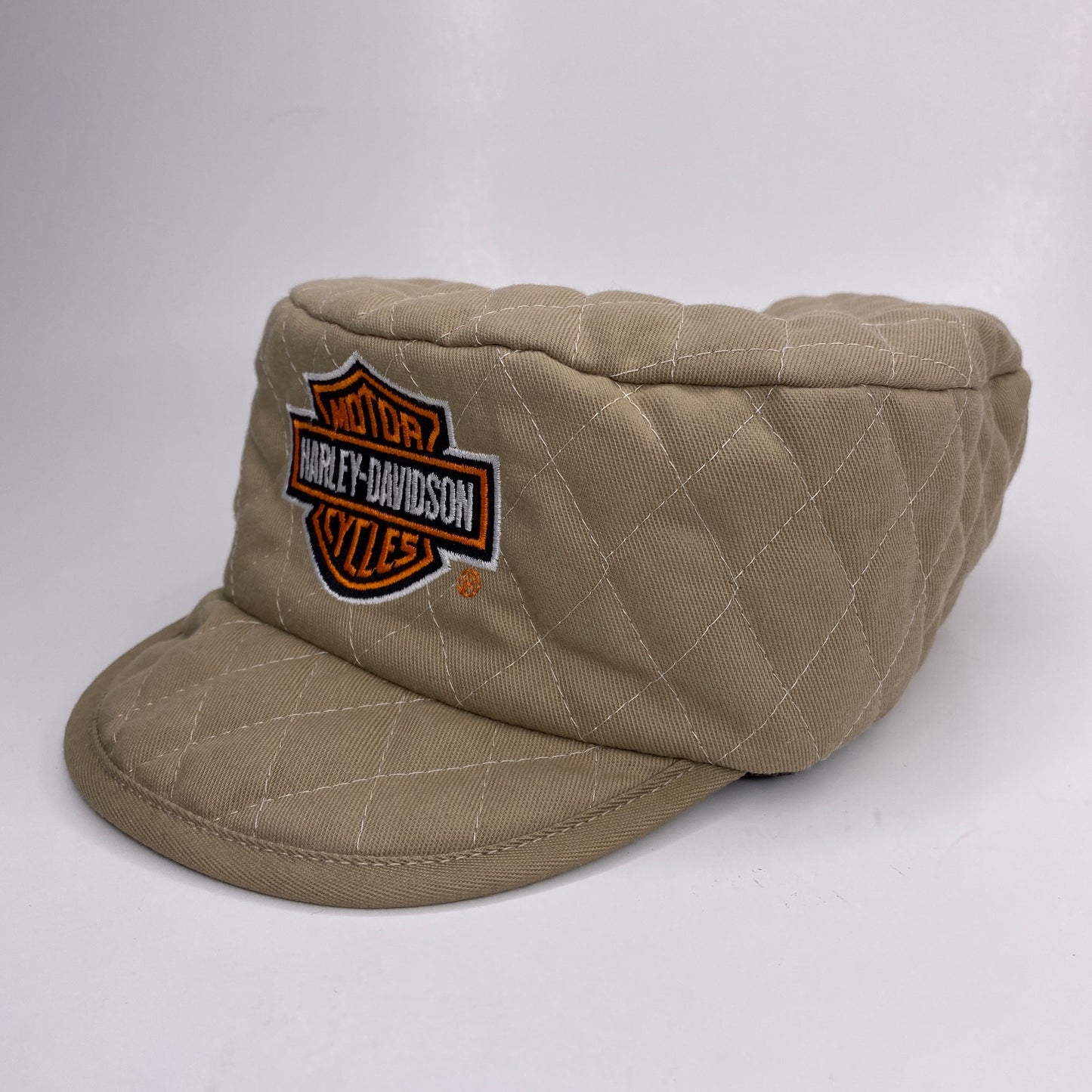 Vintage Harley Davidson Quilted Beige Hat