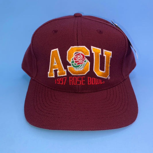 Vintage 90s Arizona St Sun Devils (ASU) 1997 Rose Bowl Football Hat - Black Snap