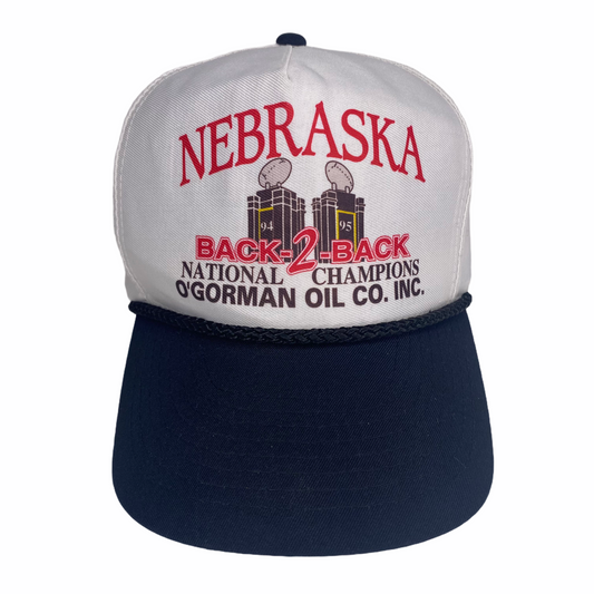 Vintage 90s Nebraska Huskers Back to Back Champions Hat