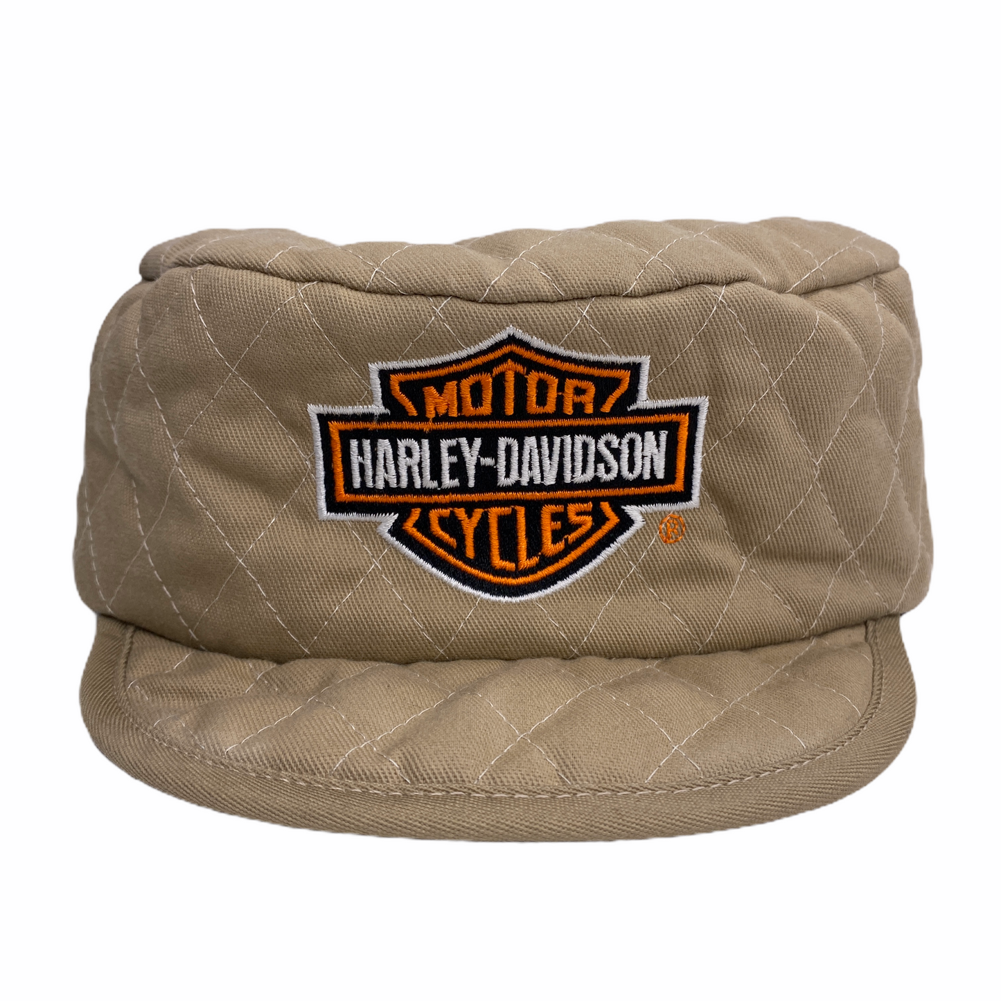 Vintage Harley Davidson Quilted Beige Hat