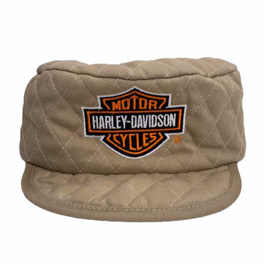 Vintage Harley Davidson Quilted Beige Hat