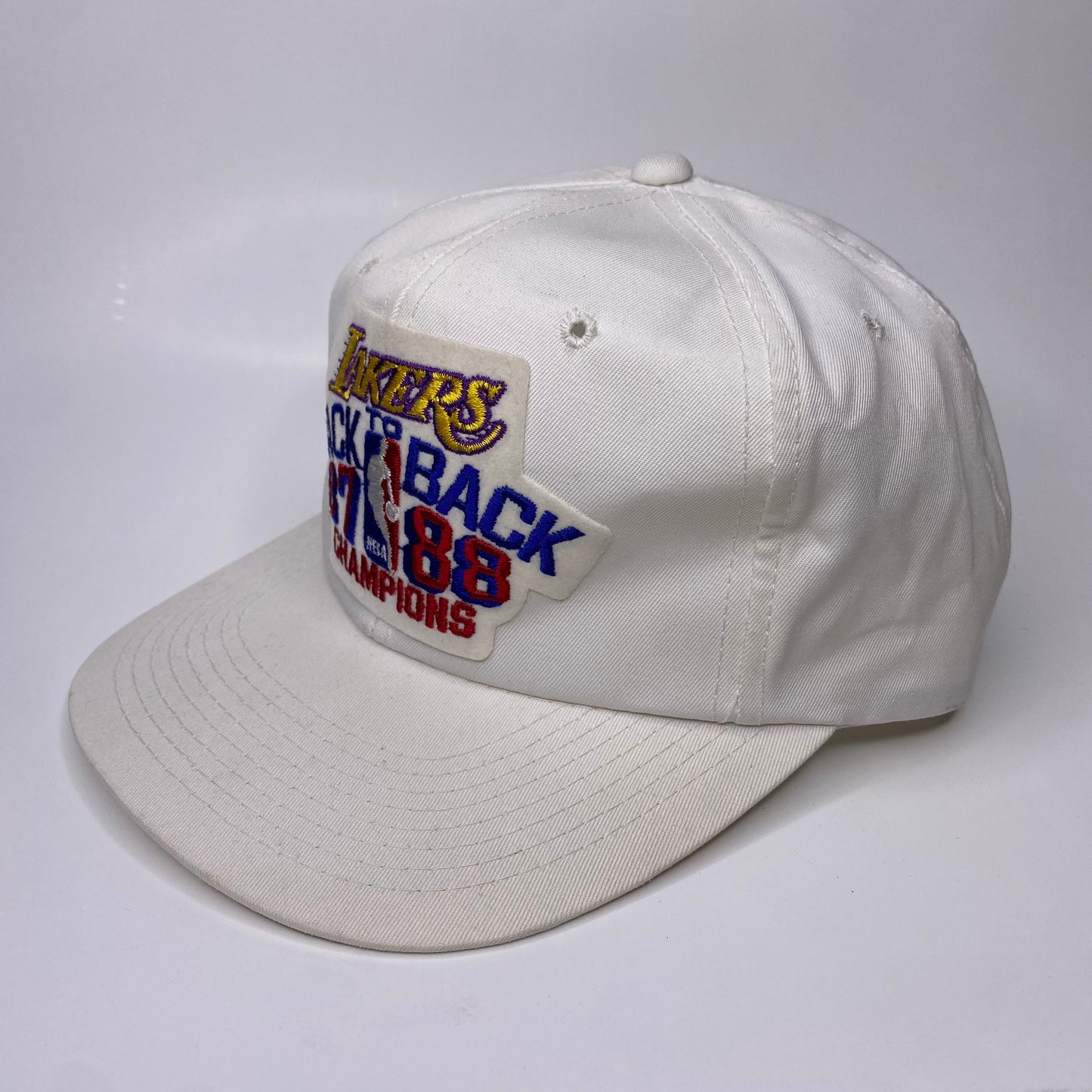 Vintage 1987-1988 Los Angeles Lakers Back to Back Champions Hat - B