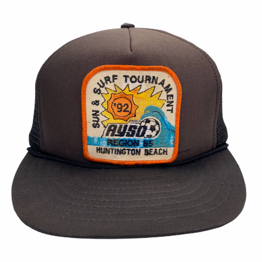 Vintage 1992 Sun & Surf Tournament Huntington Beach CA AYSO Soccer Hat