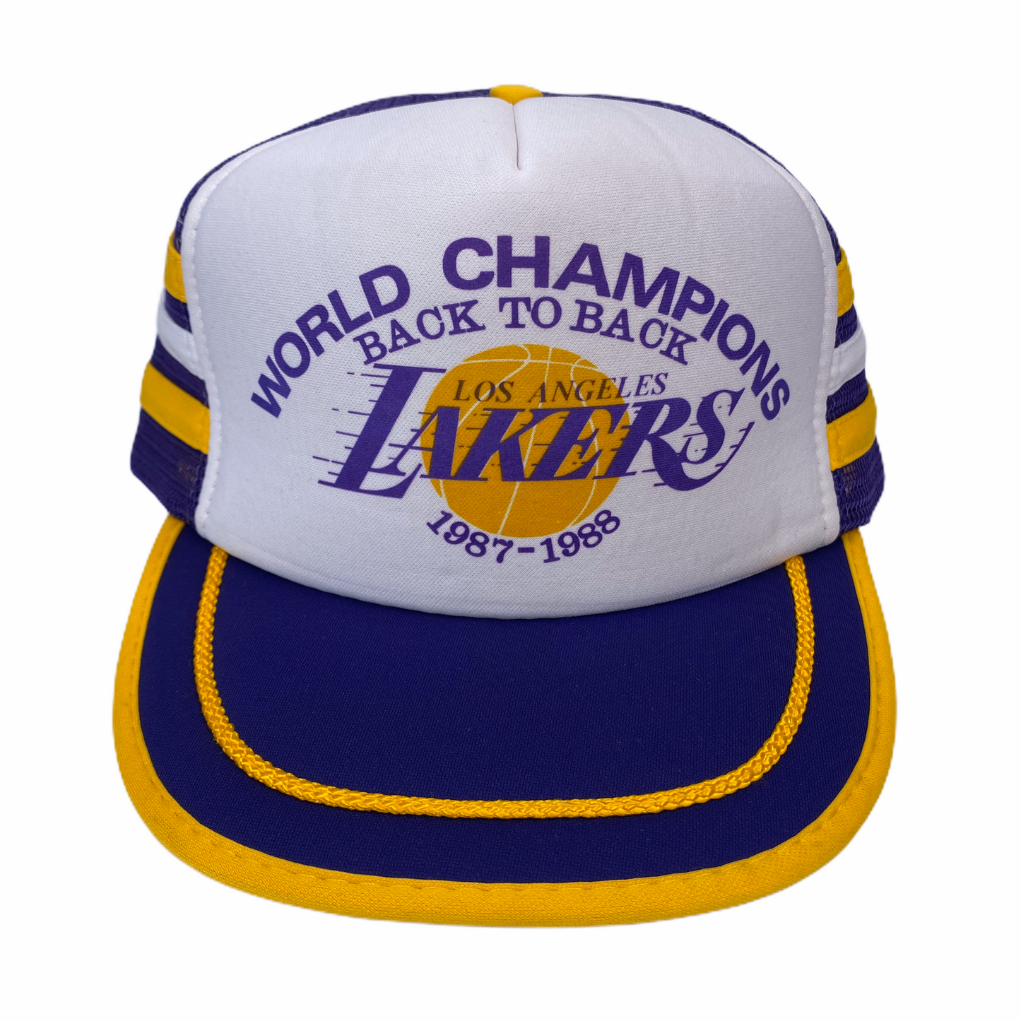 Vintage 1987-1988 Los Angeles Lakers World Champions Three Stripes Hat